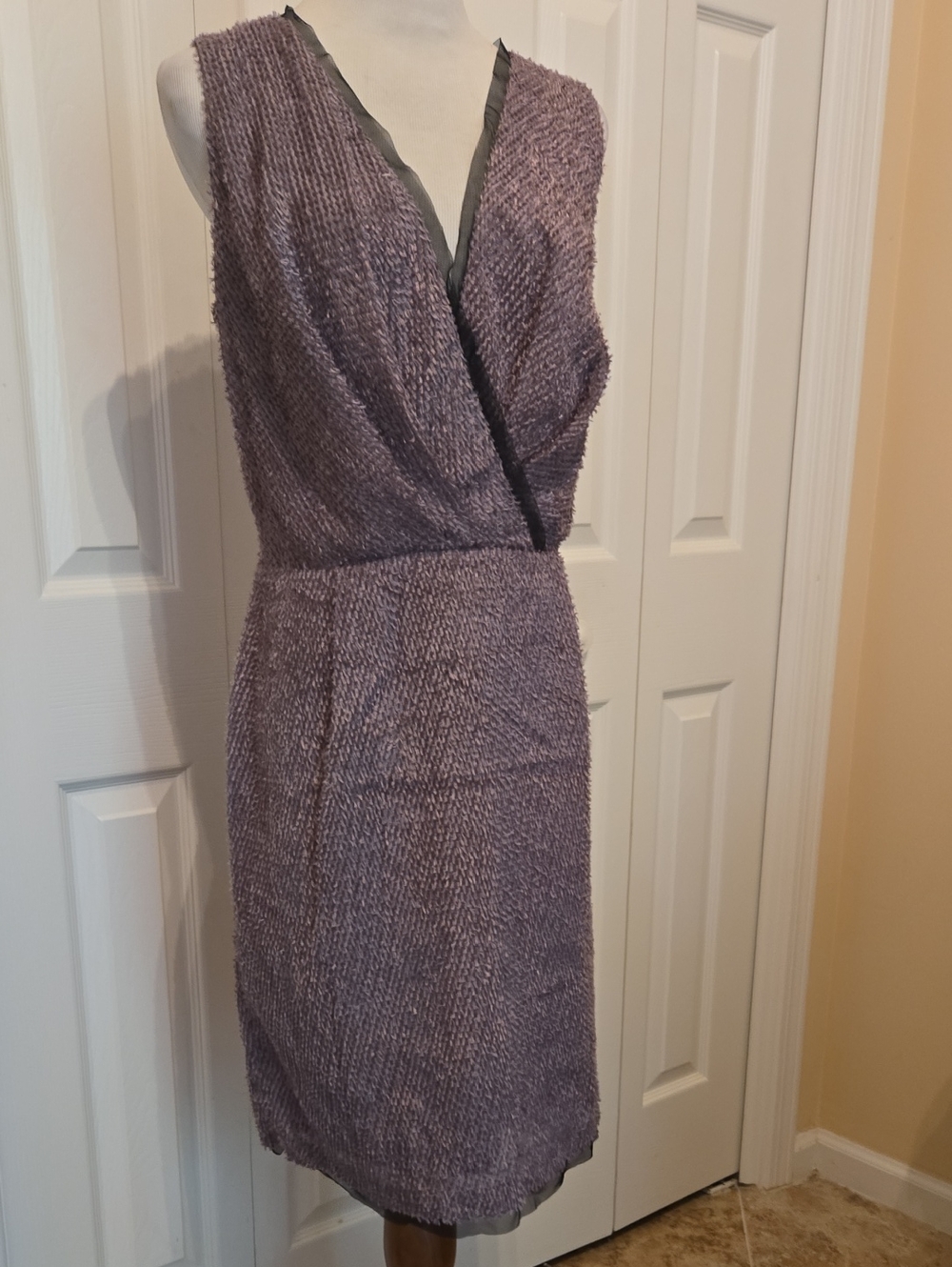 NWT Max &Cleo Sleeveless Lavender Faux Wrap Dress Sz 12